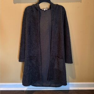 Cozy Casual Black Open Front Cardigan Size S